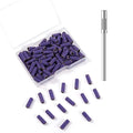 100pcs Small Nail Sanding Bands,3.1mm Mini Nail Sanding Mandrel Bits 240 Grit Extreme Fine Nail Drill Bits Nail File for Acrylic Nails Gel Manicure Pedicure Nail Prep Salon Supplies,Purple
