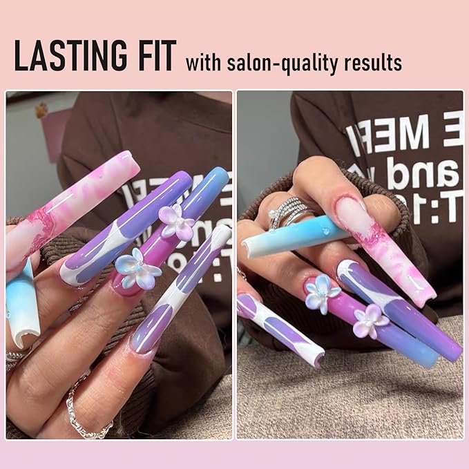 5cm Shallow Cover Nail Tips, D-Arc at the Stress Area, C-Arc Sculpted, Straight Coffin Shape, Can be Filed into Almond Shape, 150Pcs 15 Sizes with Auxiliary Lines