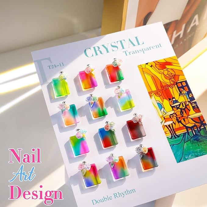 Double Rhythm 28Pcs 0.5Oz Gel Nail Polish Set Same Color Same Bottle Soak Off Gel Polish Kit Nail Art Manicure Salon DIY at Home for Women (Neon Jelly Sheer Collection-T24-11)