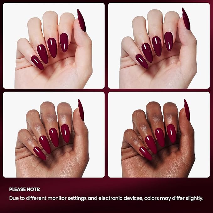 Beetles Oxblood Red Gel Polish Dark Red Full Maroon Red Fall Gel Nail Polish 15ml Soak Off UV LED Needed Nail Art Manicure Salon DIY Design at Home Gifts for Woman