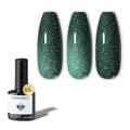 modelones Gel Nail Polish Green Sage Color Changing Mood Temperature Change Deep Green Nail Polish Gel Soak Off Nail Art 15ML