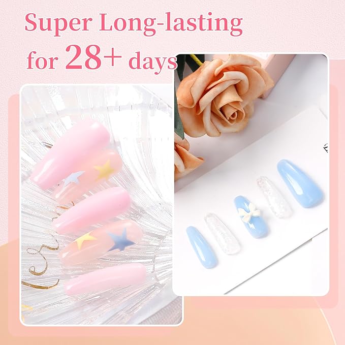 BQAN Poly Nail Gel Kit - 6 Colors Builder Gel for Long-Lasting Nail Extensions | 15ml Each | Salon-Quality DIY & Home Use | Low Odor