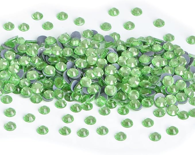 NCB 2880pcs Hot Fix Rhinestones Flatback Crystal Rhinestones for Crafts Clothes DIY Decorations (Peridot, SS12 3mm)