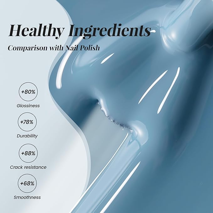 YTD Likomey Nude Gel Nail Polish,15ml Sheer Haze Blue Translucent Neutral Jelly Salon Home DIY Nails Art Manicure UV Nail Gel Varnish,LS432