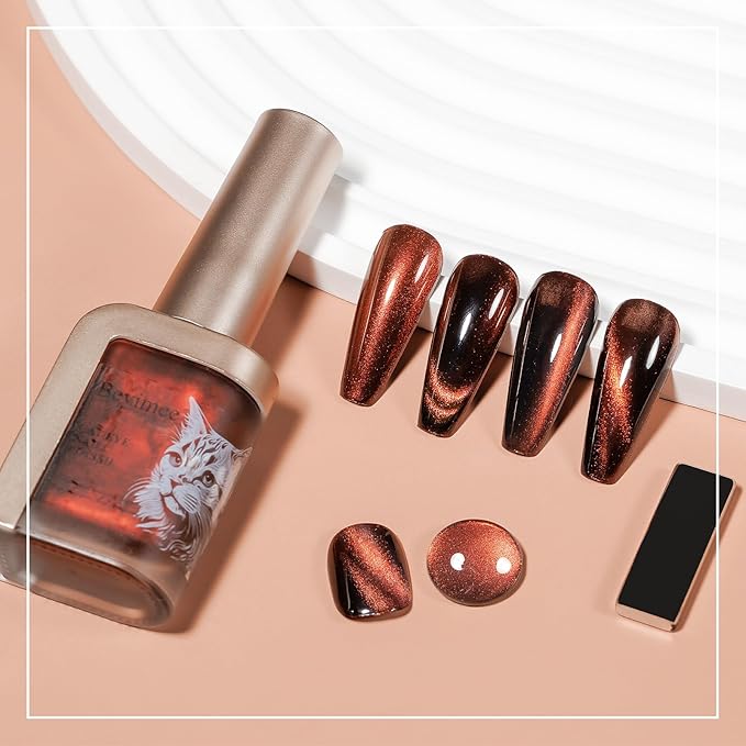 Magnetic Nail Polish Non Gel: Quick Dry Cat Eye Nail Polish Red Nail Lacquer Long Lasting Fingernails Fast Dry for Women Girls DIY Home
