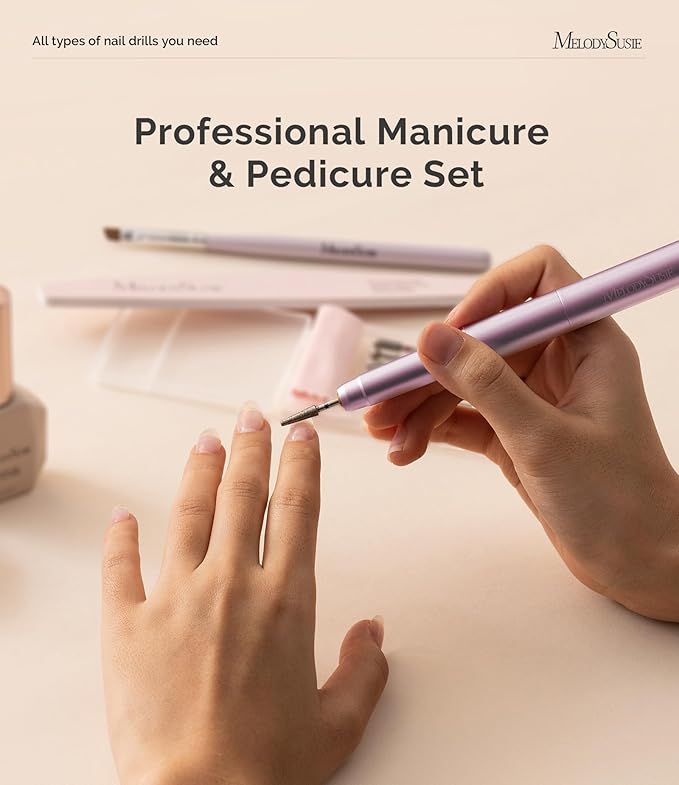 MelodySusie Pen-Shaped Ultra-Slim Cordless Nail Drill, PM170F 30000RPM Portable Rechargeable Electric File with LED Display for All Manicure, Nail Care, Shaping & Gel Removal for Advanced Home Use