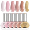 SAVILAND Nude Nail Polish Set: 6Pcs Classic Neutral Glitter Colors Quick Dry Nail Polish Fall Winter Mini 12-Free Fingernail Polish Vegan Nail Toes Lacquer DIY Manicure Women Gift Home Use