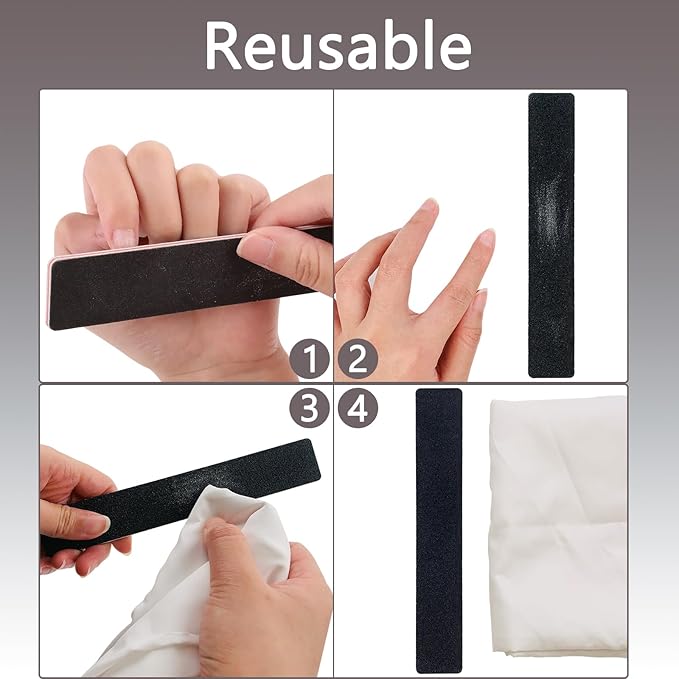 20 Pack Nail Files, 100/180 Grit, Black Professional Reusable Emery Boards Manicure Tool for Acrylic Nails, Nail Buffering Files, Rectangle