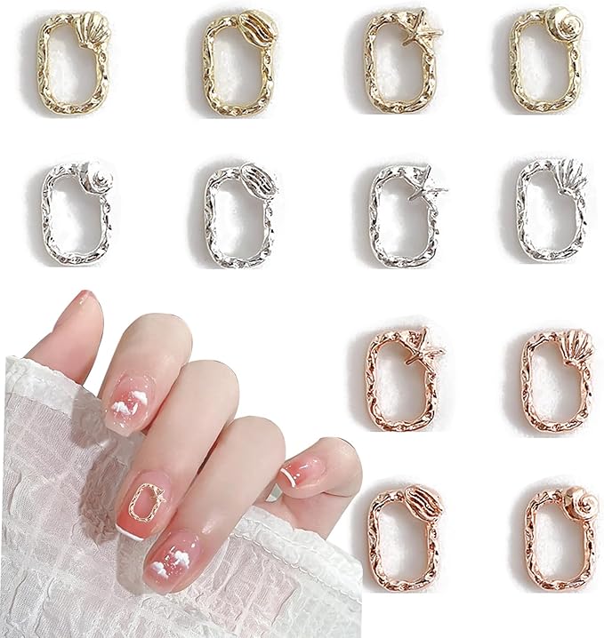60 PCS Ocean Frame Nail Charm, 3D Retro Starfish Sea Abalone Shell Nail Charms Summer Metal Nail Charms Accessories Punk Nail Art Supplies for Manicure Nail Art Craft DIY Nail Decorations