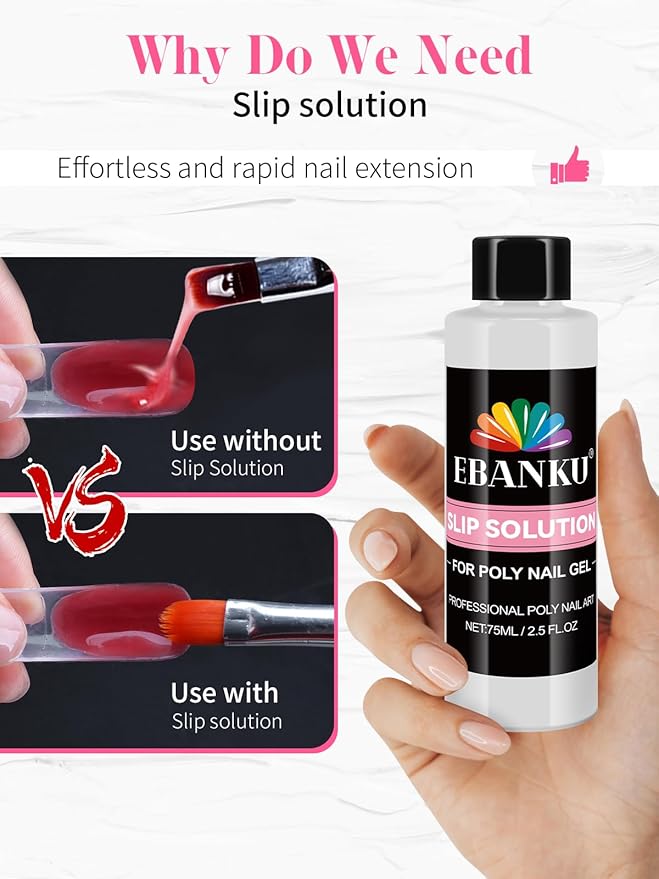 EBANKU Poly Gel Nail Forms - 96PCS Dual Forms for Builder Nail Extension, 4 Style 12 Size Dual Forms Set with 2.5oz Slip Solution, Brush, File, 5PCS Clips