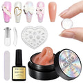 3D Gel Nail Art Kit-Warm Nude Solid Builder Gel for Nails 3D Sculpting Carving Building Modeling Hard Extension for Beginner DIY Salon at Home Cured Needed