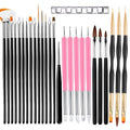 27 PCS Nail Art Brushes Set with Brush Stand Nail Sculpture Pen Dotting Tools For Paint 3D Nails,Nail Design Brush for Acrylic Gel Dip Powder Nail Extensions,French Manicure,for Home Salon