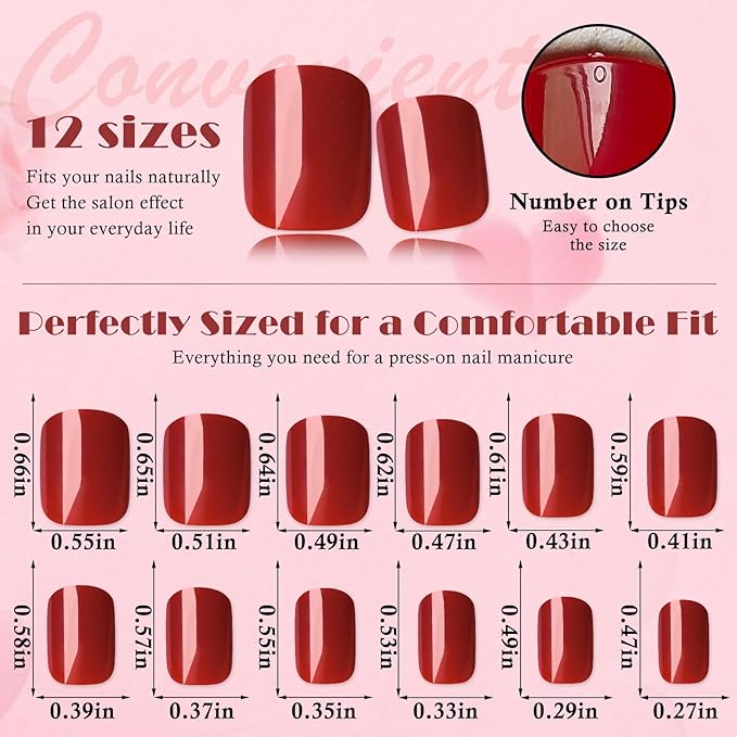 AddFavo 576pcs Square Press on Nails Short Fake Nails, Full Cover Glossy Short Nails Press on Acrylic False Nail Tips 24 Colors for Women