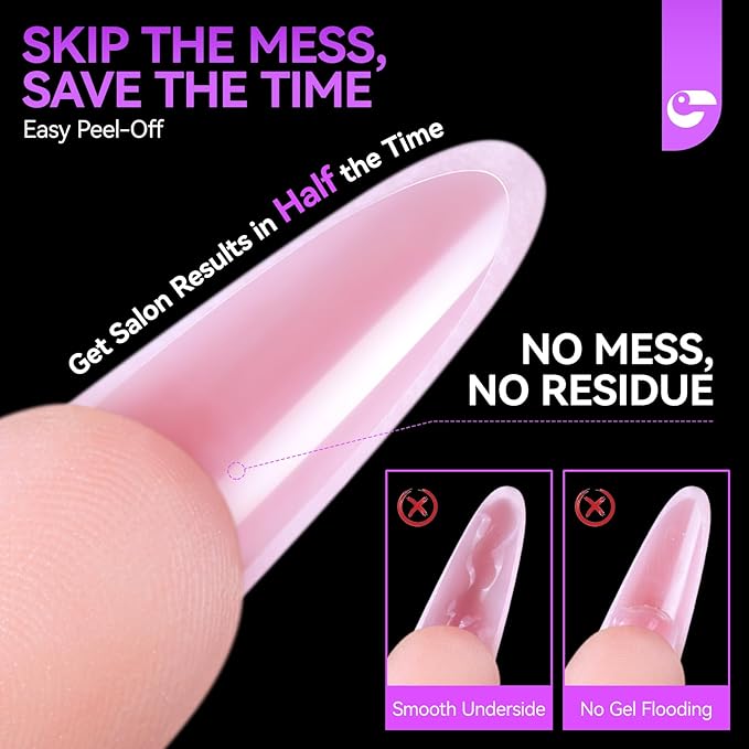 Salon-Perfect Sandwich Nail Forms at Home: Gelike EC Sandwich Dual Forms for Builder Gel - 2026 Nail Extension Mold No Gel Stacking - 240Pcs 15 Sizes for DIY Extensions Art - Almond Round