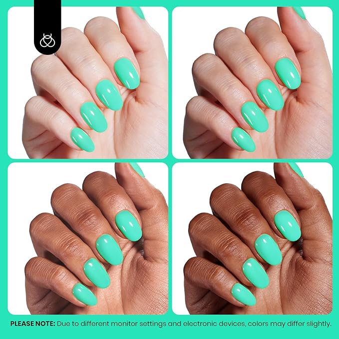 Beetles Green Gel Polish Hema Free Cascade Green Gel Nail Polish Soak Off Uv LED Nail Lamp 8ml DIY Home Manicure Salon Gift for Women Island Reverie
