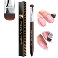 Nail Art Brush,2-in-1 French Tip and Cuticle Cleanup Brush for Gel Polish,Professional Nail Tool with Wooden Handle(French F16）