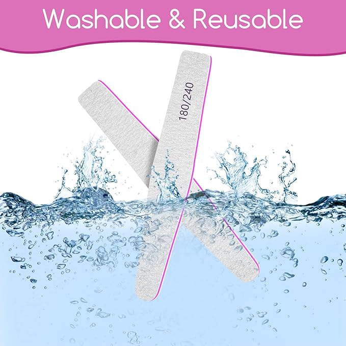 50 Pcs Nail File Set, Emery Board Nail Files for Natural Nails 180/240 Grit Nail File for Natural Nail Shaping Nail Filers Manicure Tools