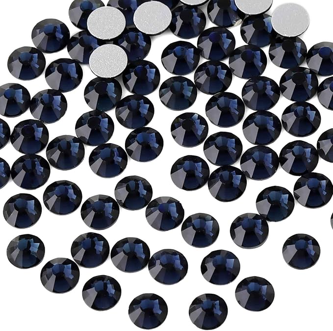 Beadsland 2880pcs Flat Back Crystal Rhinestones Round Gems for Nail Art and Craft Glue Fix, Montana, SS20,4.6-4.8mm