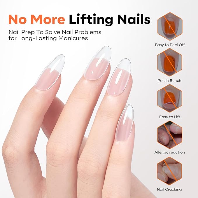 modelones 10-in-One Gel Nail Glue with Nail Dehydrator and Primer for Acrylic Nails Tips/Bloom Gel/Adhesive Bond, Long Lasting Acrylic Nail Supplies