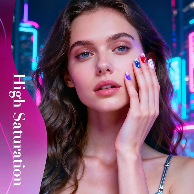 AZUREBEAUTY Dip Powder Nail Kit, 6 Color Jelly Glow Dipping, Natural French Nail Art Starter Manicure Salon DIY at Home