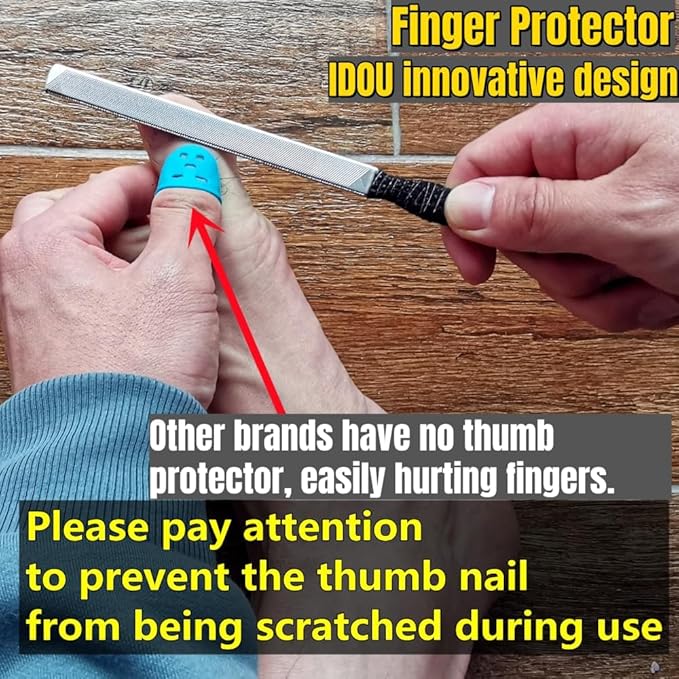 Toe Nail Files for Thick Nails,Stainless Steel 4 Sides 7 inch Length,Nail Files for Men Seniors & Dogs