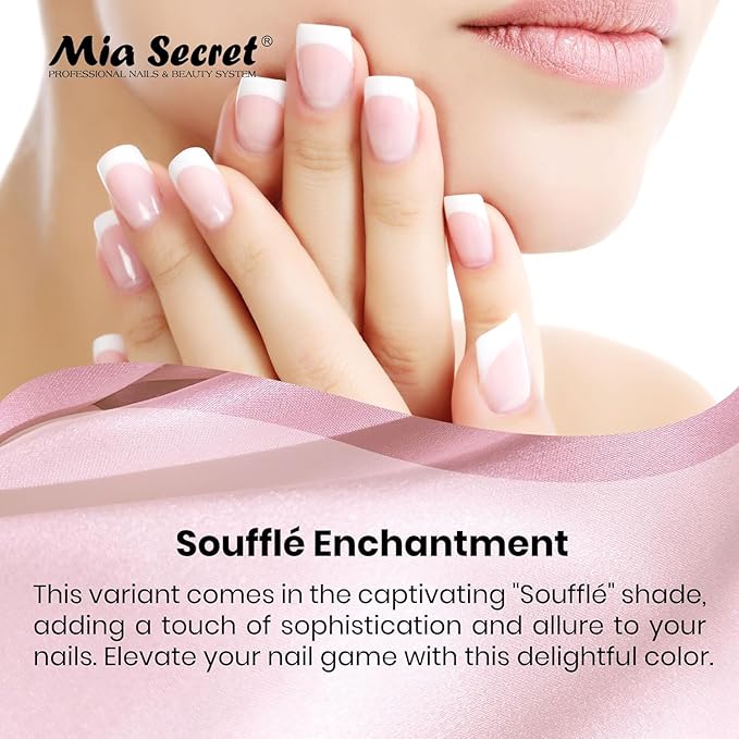 Mia Secret Gel Nail Treatment with Vitamin E and Calcium, 15ml - Nail Polish with Vitamin E and Calcium - Nail Repair and Strengthening Gel for Nails (Souffé)