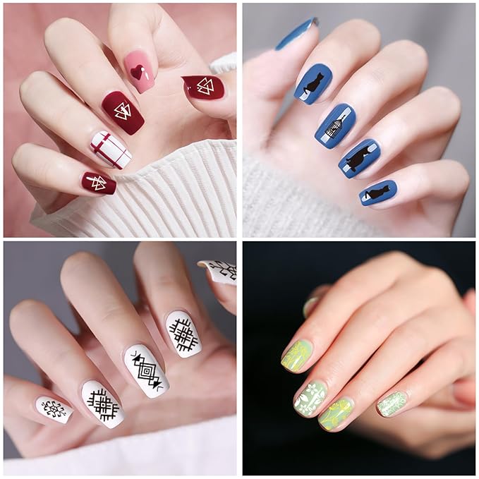SEISSO Stamp Nail Polish Gel, 3 Colors White Black Shining Golden Stamping Gels for Nail Stamp Plate Stamper UV LED Nail Art Gel Polish