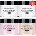 Acrylic Nail Powder: 60g Clear White Pink Nude Acrylic Powder Set Professional Acrylic Nail Powder Polymer Colored Nail Extensions Kit for Carving Nails