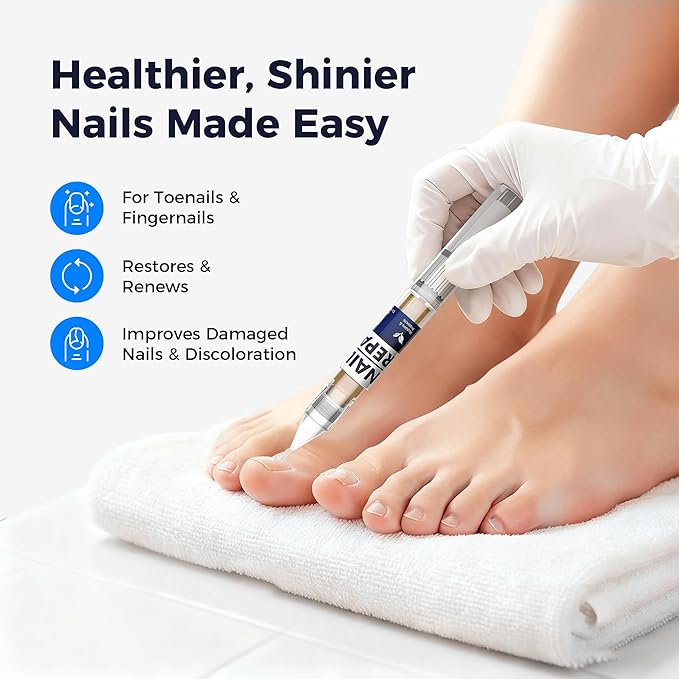 Fungal Nail Patches & Nail Repair Pen,Fast-Acting 7 Days Toenail Treatment Extra Strength With Tea Tree Oil, Acetic Acid Nail Pens for Damaged Nail