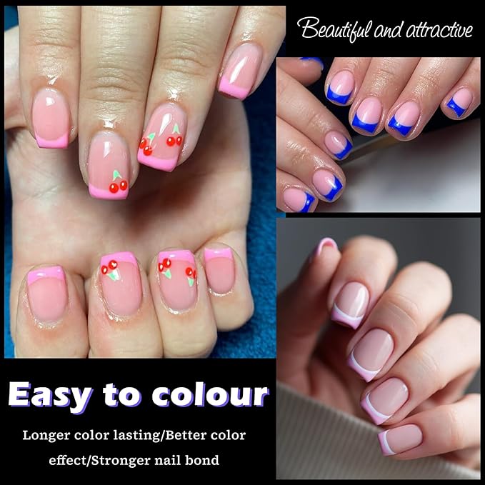 240pc French Square Gel Nail Tips Short Fake Nails Clear Press ons Nail, Short Square Nails Tips Acrylic Nails Extension French Soft Gel Nails Tip Half Cover False Nail Clear Artficial Fingernails
