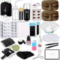 Lash Extension Kit for Beginners Lash Mannequin Head with Replaced Eyelids False Eyelashes Practice Eyelash Strips Facial Mister Tweezers Glue USB Fan Professional Set