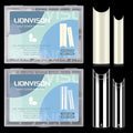 480PCS Extra Long NO C Curve Nail Tips XL, 2 Packs Natural and Clear Nail Tips for Acrylic Nails Professional Set, 12 Sizes Straight Tapered Square Press on False Nail Tips for Nail Art Salon Home DIY