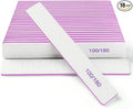 Nail Files (18 Pack), 100/180 Grit Double Sided Emery Boards for Natural & Acrylic Nails, Reusable Manicure for Women & Men, Professional Fingernail Filer & Lima de Uñas for Salon & Home Use