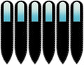 Mont Bleu Rainbow Crystal Nail File in Black Pouch - Small/Purse Size - Czech Tempered Glass - Handmade in Bohemia (Czech Republic)