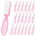 NICEMOVIC 20 Pcs Nail Brush for Cleaning Fingernails, Handle Grip Nail Scrubber Brush, Hand Fingernail Cleaner Brush Manicure Tools Scrub Cleaning Brushes, Use for Toe and Nail Cleaning (Clear Pink)