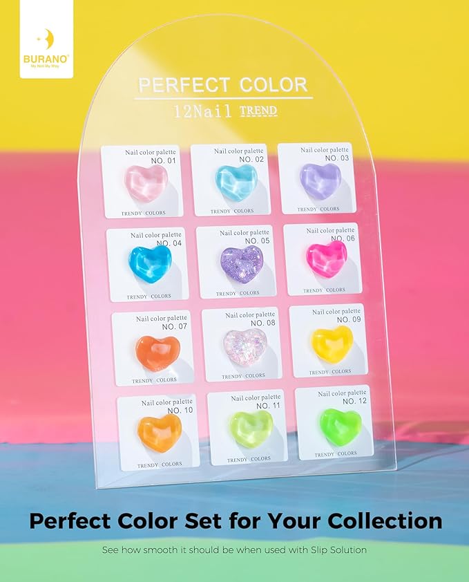 BURANO Poly Nail Gel Set, 12 Colors Nail Poly Nails Extension Gel Kit for Beginner Professional Salon Using Home DIY 15g (kit03, 15g)