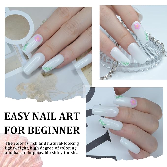 White Color Dip Powder, 1OZ Nail Dipping Powder for Long-lasting 28 Days+ Dip Nail Art French Manicure Nail Starter & Professional Home DIY Salon Use 28g