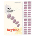 Heyhae Semi Cured Gel Nail Strips | No LED Lamp Needed | Summer, Solid, Purple | Easy Apply & Remove, Salon Quality | Includes 28 Strips, 1 Prep Pads, Nail File & Wooden stick - Hey, Cute as a Button