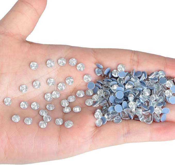 NCB 2880pcs Hotfix Rhinestones Flatback Crystal Rhinestones for Crafts Crafting Clothes Shoes DIY Decorations (Clear Crystal, SS4 1.6mm)