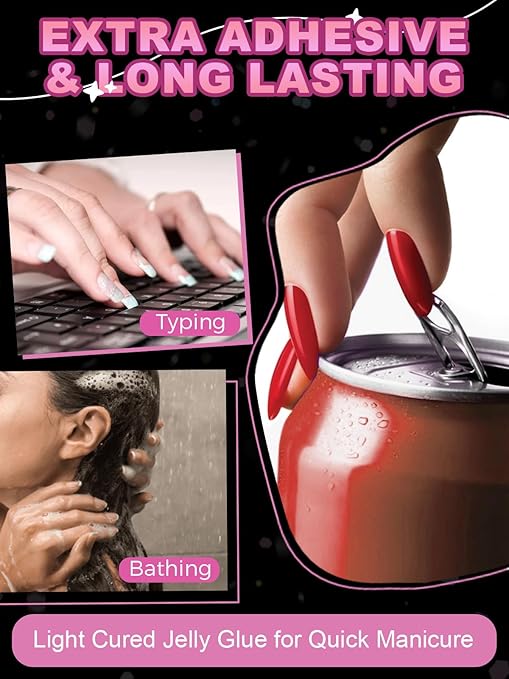 300PCS Nail Adhesive Tabs for Press on, EBANKU Waterproof Nail Glue Stickers Ultra-Thin Press on Fingernail Sticky Tabs in 15 Size, 10 Sheets Double Sided Transparent Fingernail Tape for Manicure