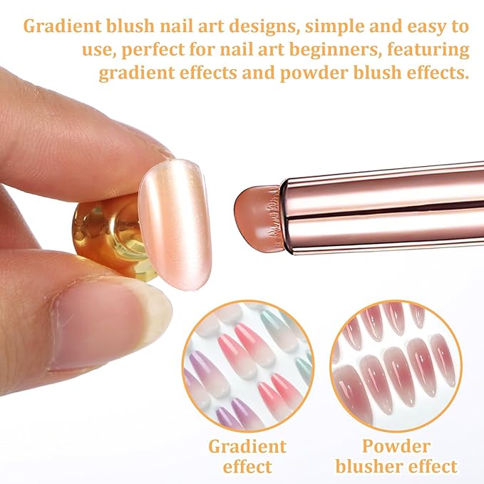 9 Pcs Ombre Nail Brush Silicone Nail Brushes Gradient Nails Sponges Nails Design Brushes Double-Head Sponge Pen for French Tip