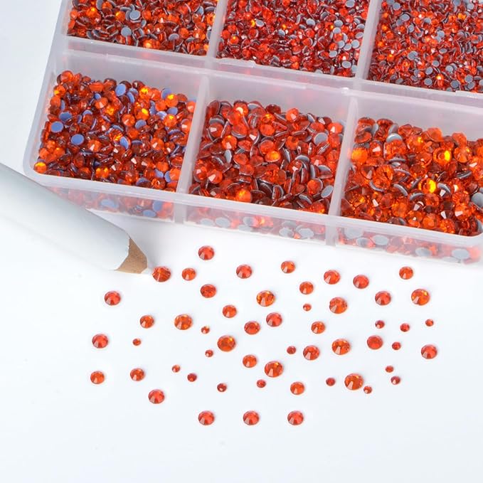 Bymitel Hotfix Crystal Rhinestones Round Gems for Crafts,Mixed 6 Sizes with Wax Pencil Kit, Hyacinth 1.3-3.2mm(SS3-SS12/8000pcs)