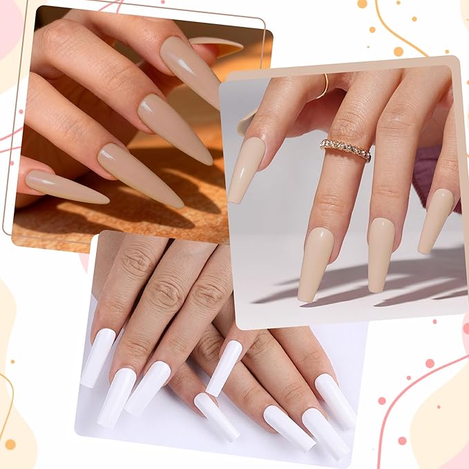 Professional Acrylic Nail Powder Kit - 6 Colors for French Extensions & 3D Nail Art, No Lamp Needed, Non-Yellowing, Bubble Free, Long Lasting Salon Quality Powder