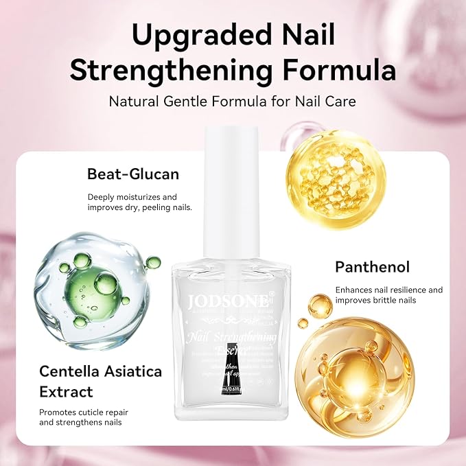 JODSONE 18ML Nail Strengthener, Air Dry Natural Nail Strengthener and Growth for Thin Nails and Growth