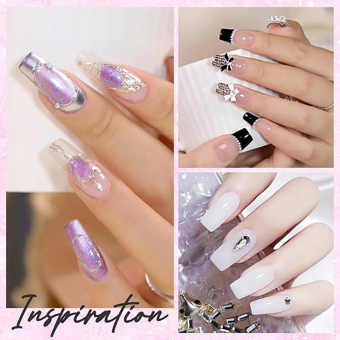 Makartt Poly Nail Gel Hema-Free Milky White 50ML Gel Builder for Natural-Looking Nail Strengthener 3D Diy Hard Gel Manicures Nail Art Home Salon-Wips of White