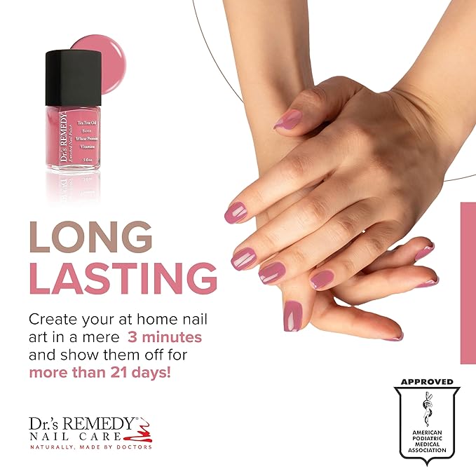 Dr’s Remedy 3 Pack Nail Polish Kit, Peaceful as the Sea Trio, Non Toxic and Organic All Natural Enriched Nail Strengthener - TOTAL Two-in-One/PEACEFUL Pink Coral/SERENE Salmon