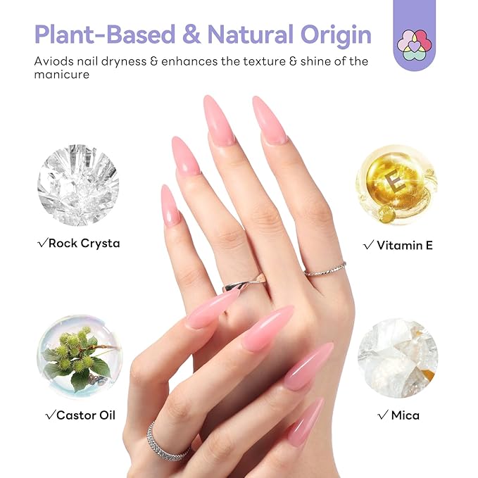 SAVILAND Ultra Hard Builder Nail Gel for Nails: 120 g Large Capacity 5-IN-1 Peachy Red Hard Gel for Nails Easy Nail Extension Strengthen Thicken U V Lamp Need Salon