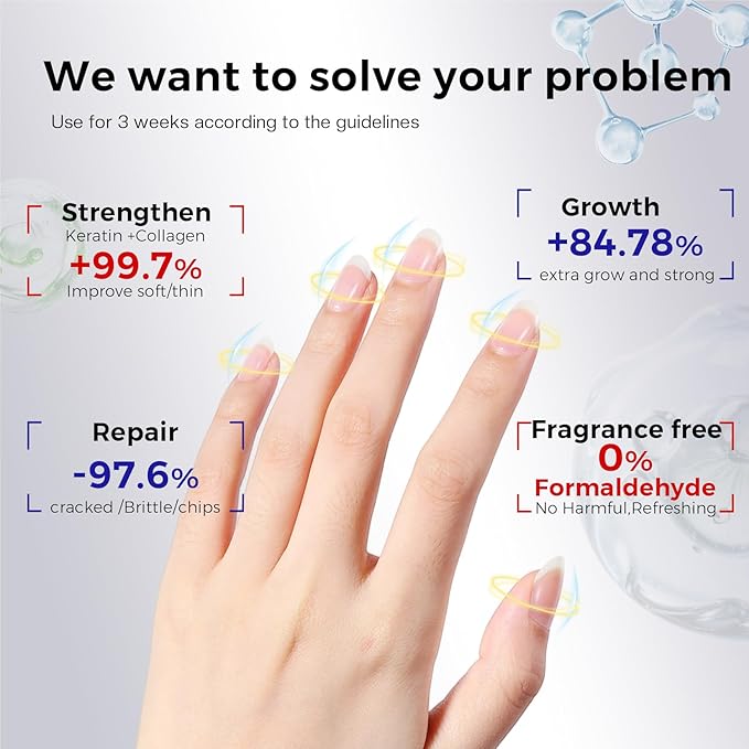 Morovan Nail Strengthener and Growth: Clear Nail Polish Hardener for Damaged Nails Treatment fragrance free Natural Keratin Repair Prevents Discoloration Crack Thin Essential Manicure Nail Care Women