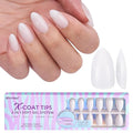 BTArtboxnails Almond Gel Nail Tips Short - Pre Colored Milky White Soft Gel Nail Tips, Milky White Press on Nails, Natural XCOATTIPS
