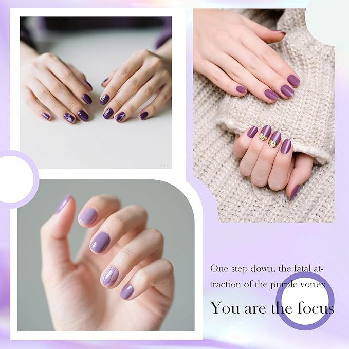 CAMILA ¿ 6pcs 15ml Hema Free Tpo Free Gel Polish Set Purple Gel Nail Polish Kit Soak Off Gel Polish Manicure Salon For Women G Set